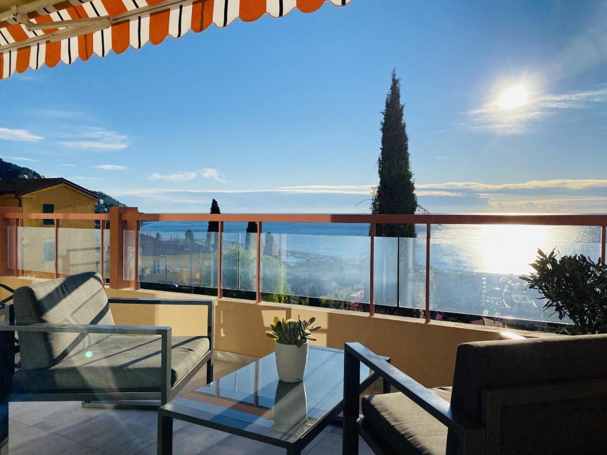 Le Vigia-Vue Mer-Terrasse-Climatisation-Parking Menton Exterior foto